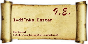 Ivánka Eszter névjegykártya