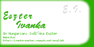 eszter ivanka business card